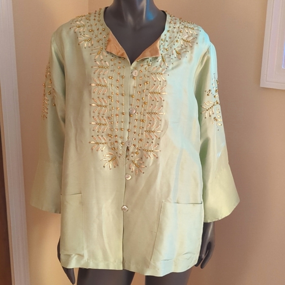 Linea by Louis Dell'Olia Jackets & Blazers - Linea by Louis Dell'Olia beaded sequined and embroidered jacket. Women's size 1X